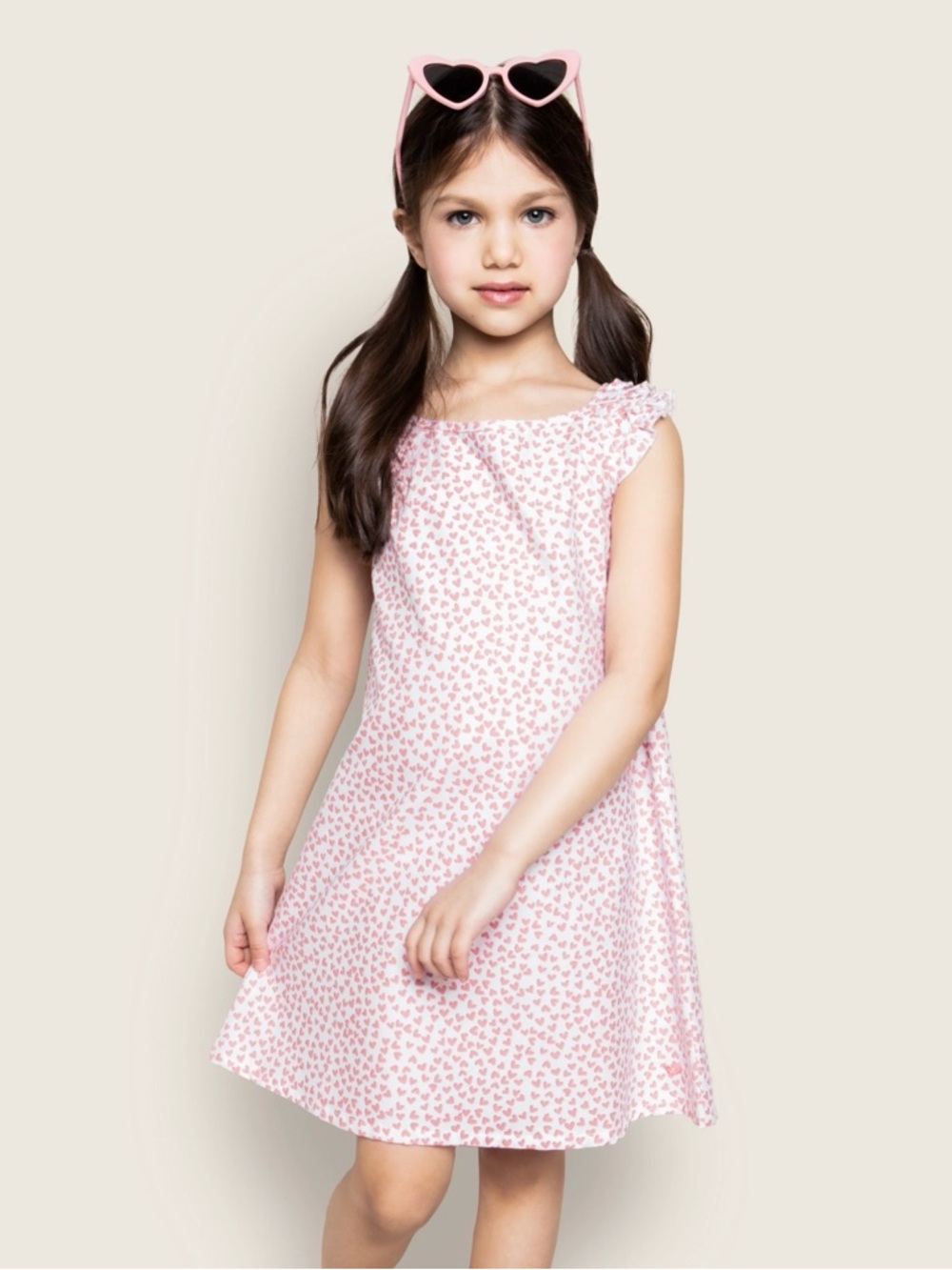 NEW Petite Plume Pink Heart-Print Girls' Amelie Nightgown - Sweethearts